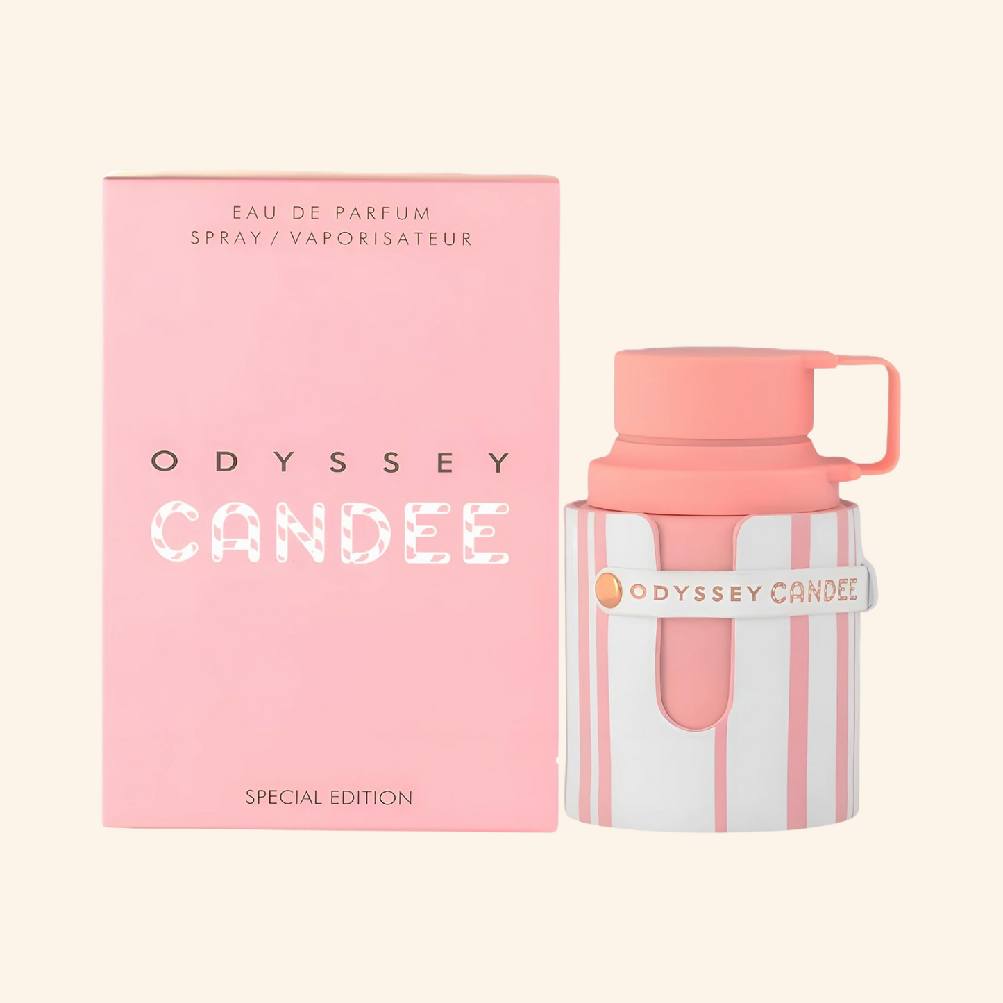 Discover Armaf Odyssey Candee Eau de Perfume for Women and Men UK. Potent fruity EDP with strawberry, raspberry, passionfruit & caramel. Shop now at Nurabliss!