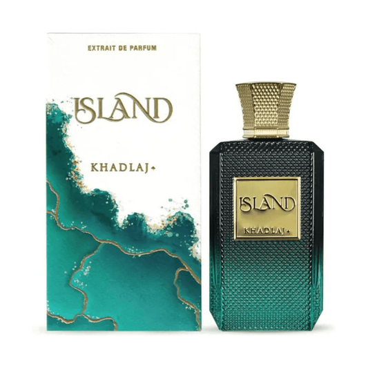 Discover Khadlaj Island UK. A luxurious Extrait de Parfum with coconut, pineapple, ginger & amber. Intense, tropical & long-lasting. Shop now at Nurabliss!