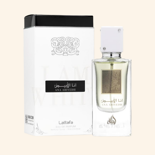 Discover Lattafa Ana Abiyedh (White) 100ml perfume for men and women UK. Fruity EDP with pear, vanilla, musk and amber. Popular Erba Pura alternative. Shop now!