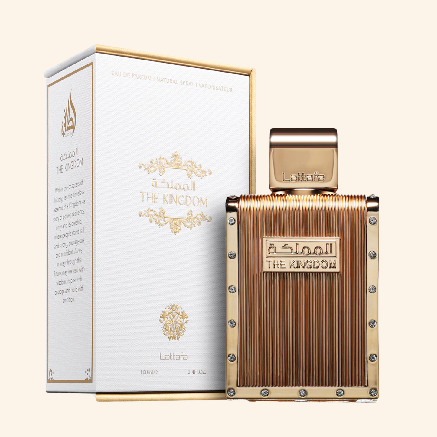 Discover Lattafa The Kingdom Eau De Perfume for Men. Aromatic EDP with tobacco, vanilla & warm resins. A smooth Le Male Elixir alternative for men. Shop now