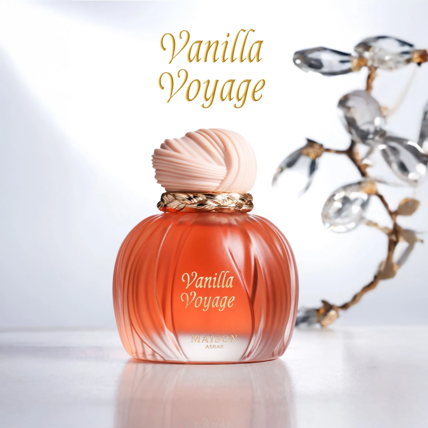 Vanilla Voyage perfume bottle with decorative elements on a light background
Discover Maison Asrar by Gulf Orchid Vanilla Voyage. A rich gourmand EDP with caramel, butter, honey & vanilla. Indulgent, sweet & cosy. Shop now at Nurabliss!
