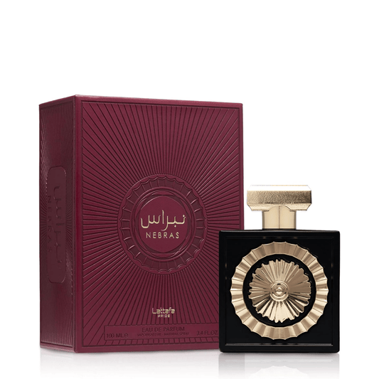 Shop Lattafa Pride Nebras, a luxurious unisex gourmand fragrance. Featuring rich cacao, red berries, and sweet vanilla. Long-lasting and irresistibly cozy.