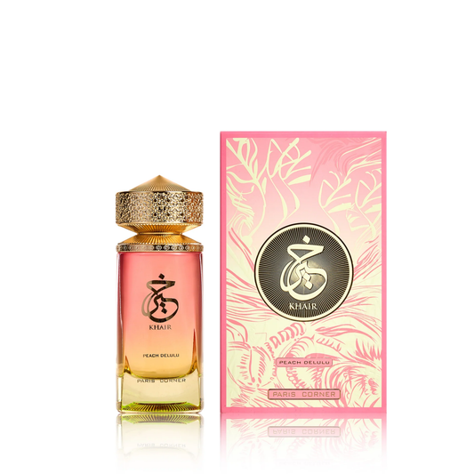 Discover Paris Corner Khair Peach Delulu UK. A vibrant EDP with peach, guava, ginger, cardamom & caramel. Playful, sweet & unique. Peach's Revenge. Shop now!