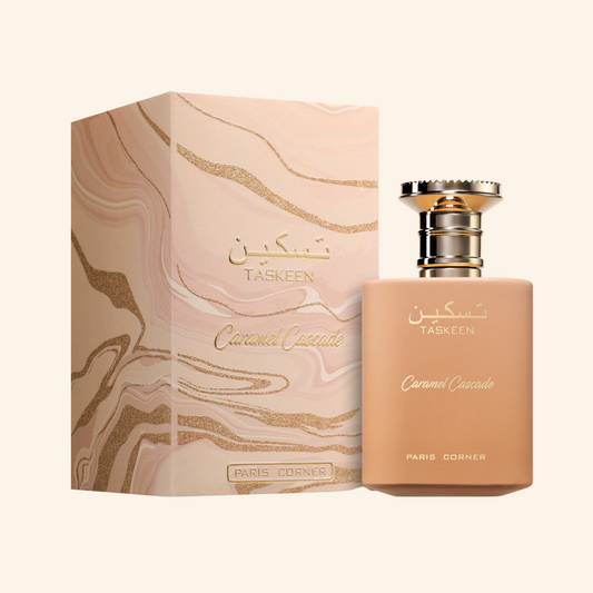 Discover Paris Corner Taskeen Caramel Cascade UK. Sweet gourmand EDP blending caramel, milk, honey & vanilla. For lovers of Bianco latte vibes. Shop now!