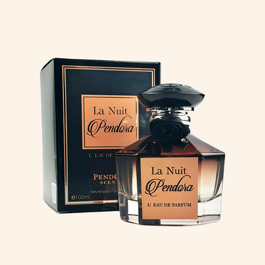 Shop LA NUIT perfume for women by Pendora Scents. A sweet gourmand EDP, blending rose, vanilla, praline & incense. Long-lasting La Nuit Trésor alternative.
