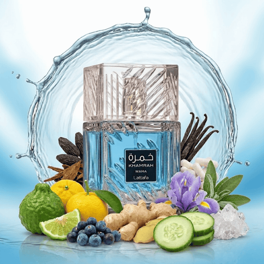 Buy Now the New release Lattafa Khamrah Waha, a unique unisex blend of zesty yuzu, fresh cucumber, and warm vanilla. A long-lasting, ozonic twist on a classic.