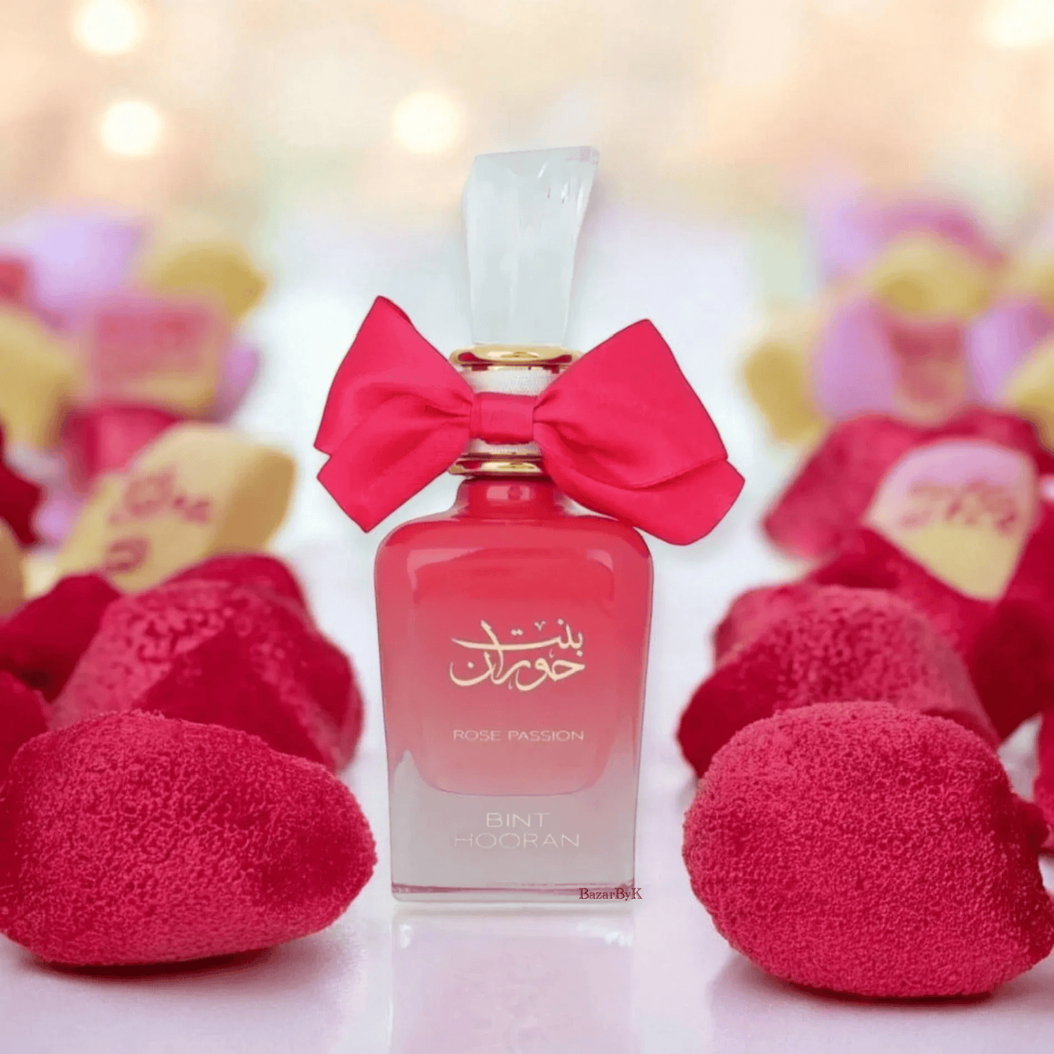 Shop Ard Al Zaafaran Bint Hooran Rose Passion at Nura Bliss, a long-lasting Arabian gourmand perfume with strawberry candy, gardenia and vanilla syrup notes.