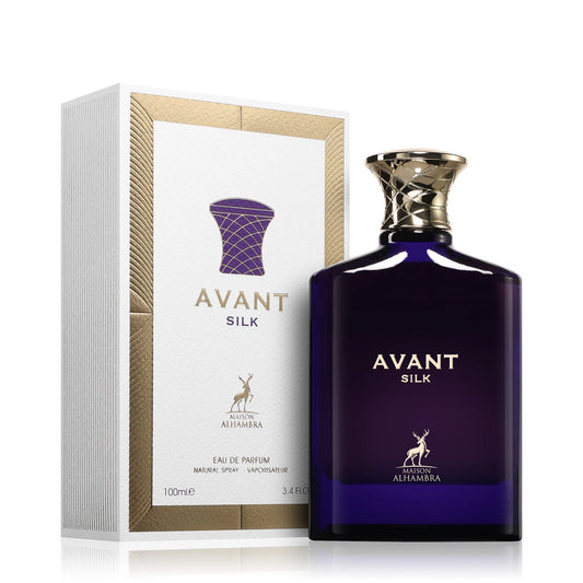 Shop Maison Alhambra Avant Silk 100ml EDP for Women. A refined blend of citrus, saffron, tuberose, patchouli, amber, vanilla, and cedarwood. Perfect for evenings.