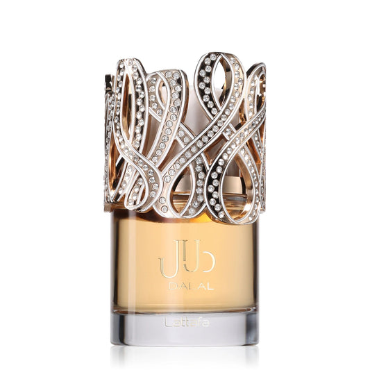 Shop Lattafa Dalal 100ml EDP for Women. A soft, alluring blend of sweet mandarin, juicy apple, white florals, creamy vanilla, oakmoss, and white musk.