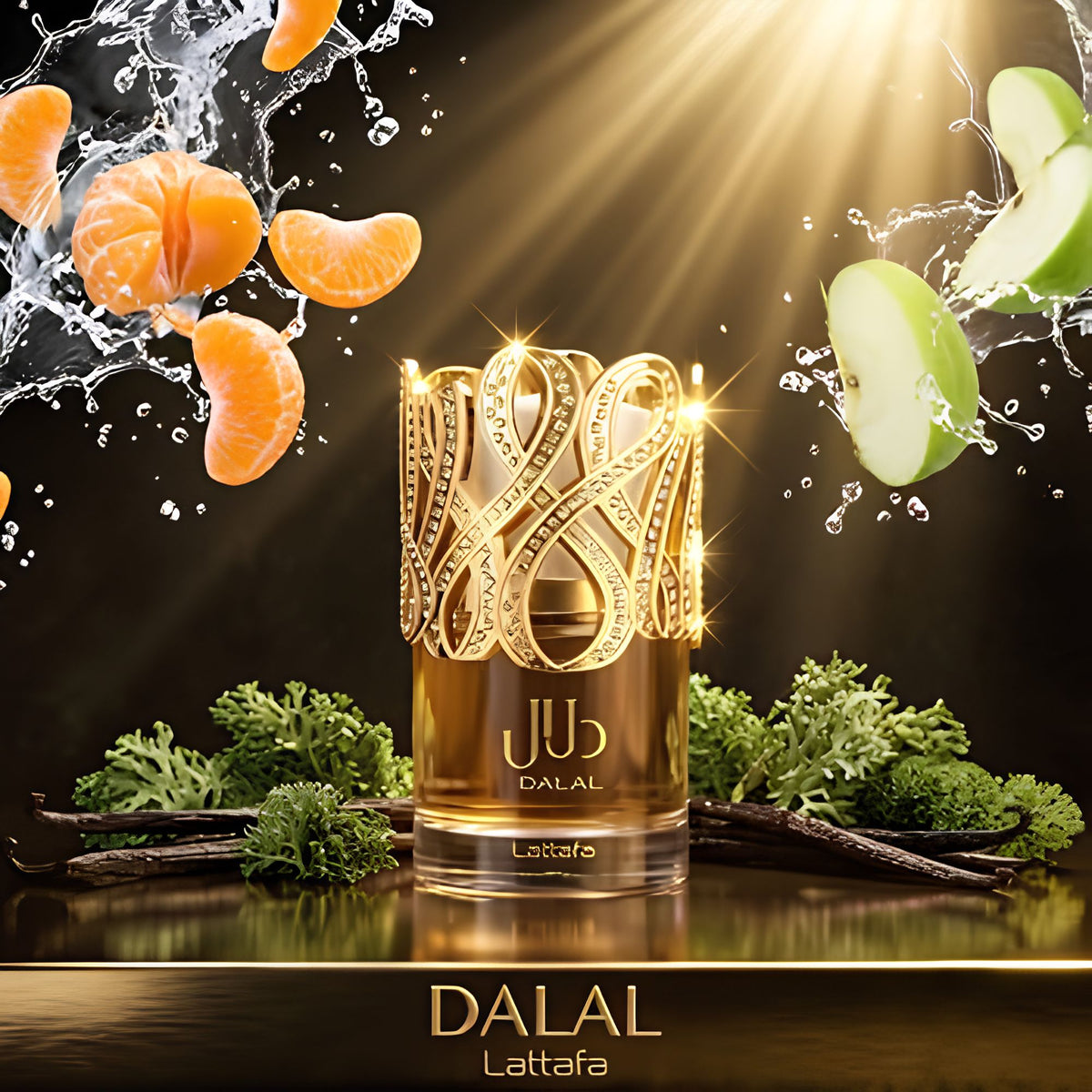 Shop Lattafa Dalal 100ml EDP for Women. A soft, alluring blend of sweet mandarin, juicy apple, white florals, creamy vanilla, oakmoss, and white musk.