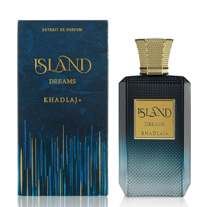 Discover Khadlaj Island Dreams UK. A powerful unisex Extrait with grapefruit, ginger, musk & ambroxan. Clean, crisp & long-lasting projection. Shop now!