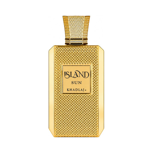 Shop Khadlaj Island Sun 100ml Extrait de Parfum. A high-concentration blend of juicy mango, coconut, pink pepper, tonka bean, and precious woods.