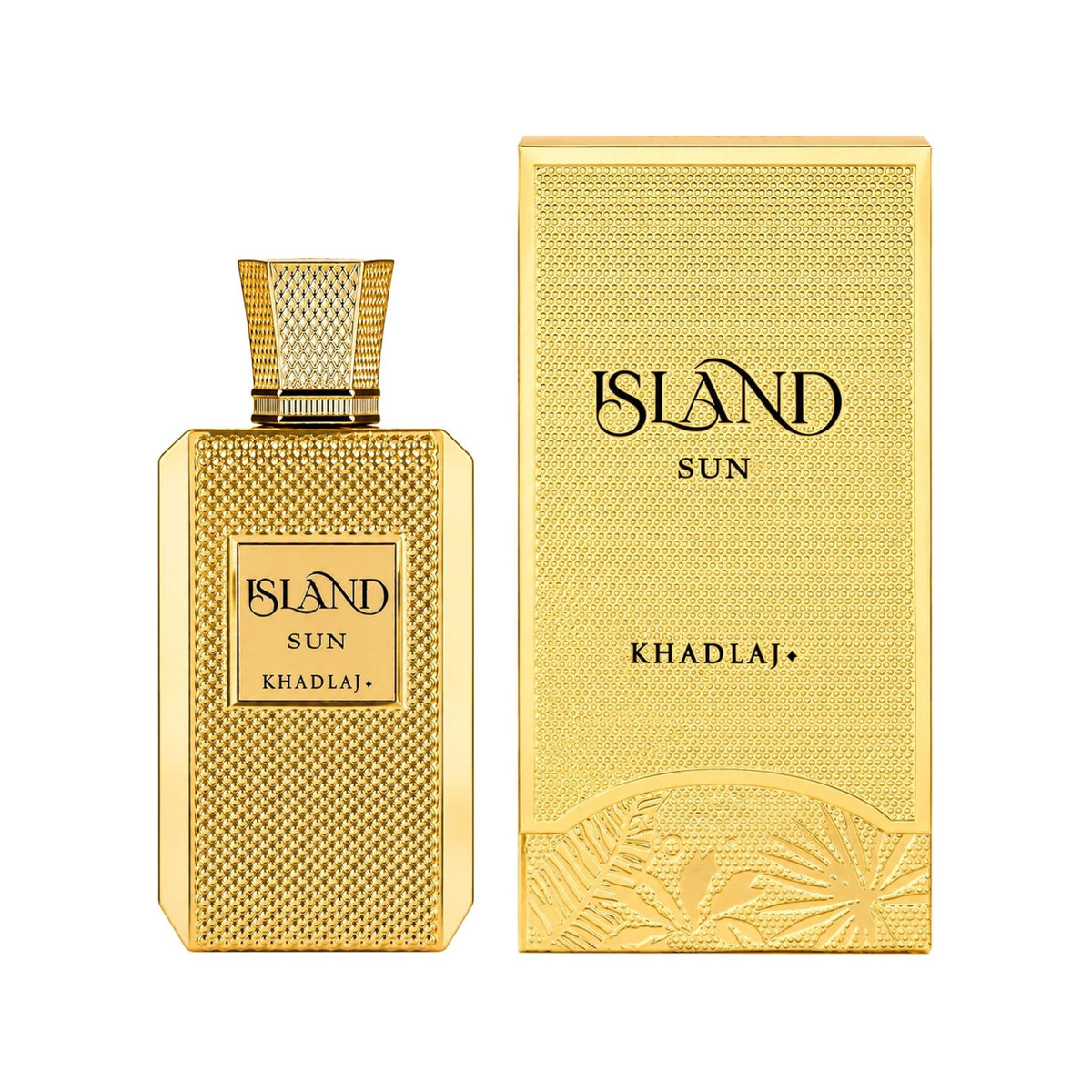Shop Khadlaj Island Sun 100ml Extrait de Parfum. A high-concentration blend of juicy mango, coconut, pink pepper, tonka bean, and precious woods.