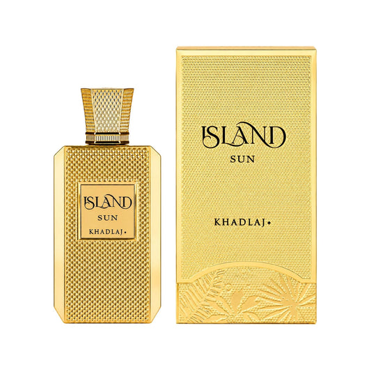 Shop Khadlaj Island Sun 100ml Extrait de Parfum. A high-concentration blend of juicy mango, coconut, pink pepper, tonka bean, and precious woods.