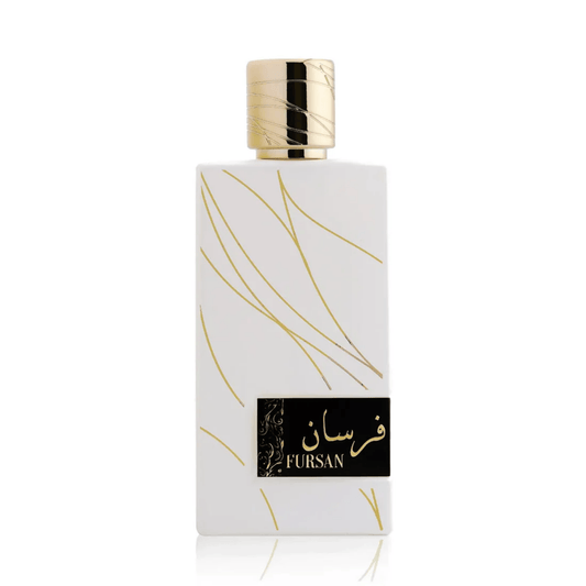 Shop Khadlaj Fursan White, a luxurious unisex perfume. Featuring creamy coconut, almond, and velvet musk. The ultimate long-lasting clean and cozy fragrance.