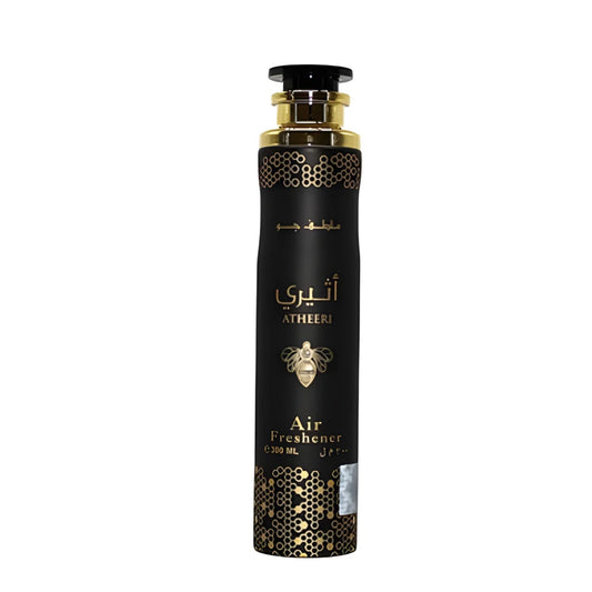 Transform your space with Lattafa Atheeri Air Freshener 300ml. A refreshing blend of dewdrop passionflower, exotic orchid, and warm amber wood.