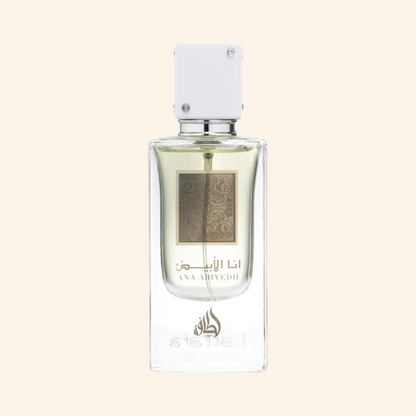 Discover Lattafa Ana Abiyedh (White) 100ml perfume for men and women UK. Fruity EDP with pear, vanilla, musk and amber. Popular Erba Pura alternative. Shop now!