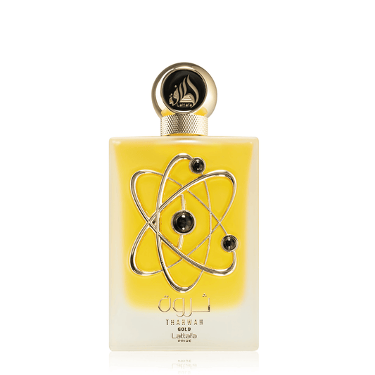 Discover Lattafa Pride Tharwah Gold for Women. A majestic blend of lavender, sweet orange blossom, and rich vanilla. A long-lasting, sophisticated floral-gourmand scent.
