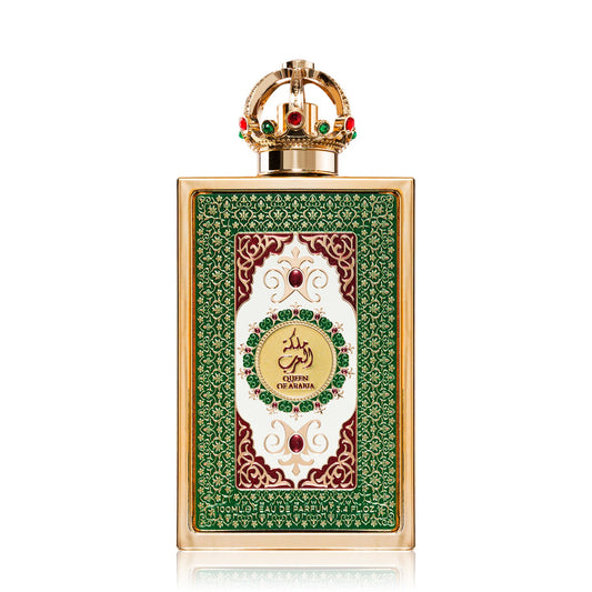 Shop Lattafa Queen of Arabia Perfume for Women. A majestic blend of ylang-ylang, white florals, and warm amber. Long-lasting, elegant, and  fragrance for her.