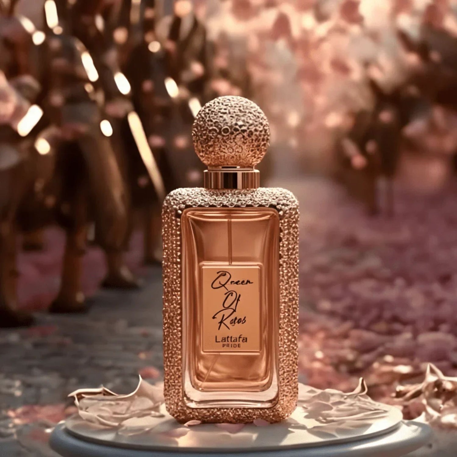 Shop Lattafa Queen Of Roses Perfume for Women. A blend of pink pepper, saffron, and velvet rose. Long-lasting, sophisticated, and regal fragrance for her.