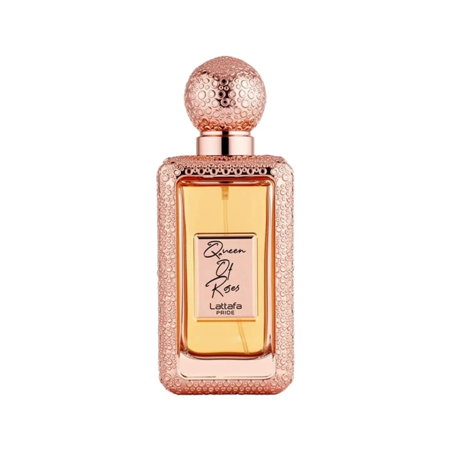 Shop Lattafa Queen Of Roses Perfume for Women. A blend of pink pepper, saffron, and velvet rose. Long-lasting, sophisticated, and regal fragrance for her.