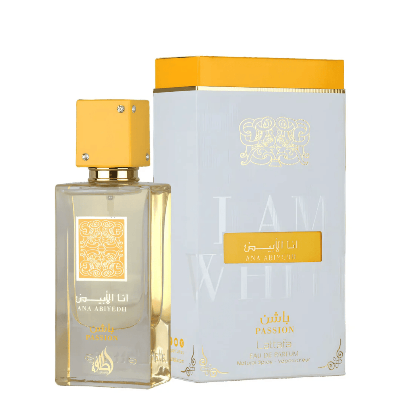Shop Lattafa Ana Abiyedh Passion. A seductive, tropical blend of juicy passionfruit, creamy coconut, and warm caramel. Long-lasting & addictive.