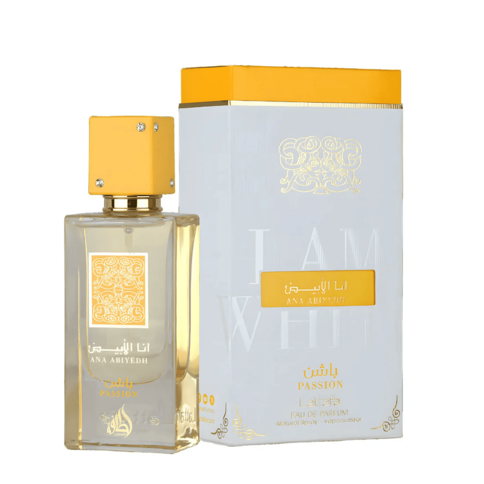 Shop Lattafa Ana Abiyedh Passion. A seductive, tropical blend of juicy passionfruit, creamy coconut, and warm caramel. Long-lasting & addictive.