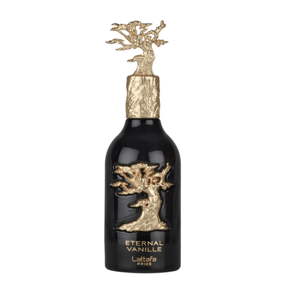 Discover Lattafa Eternal Vanille. A dark, sophisticated unisex scent featuring vanilla caviar, blackberry, and smoky woods. Long-lasting luxury in a bottle.