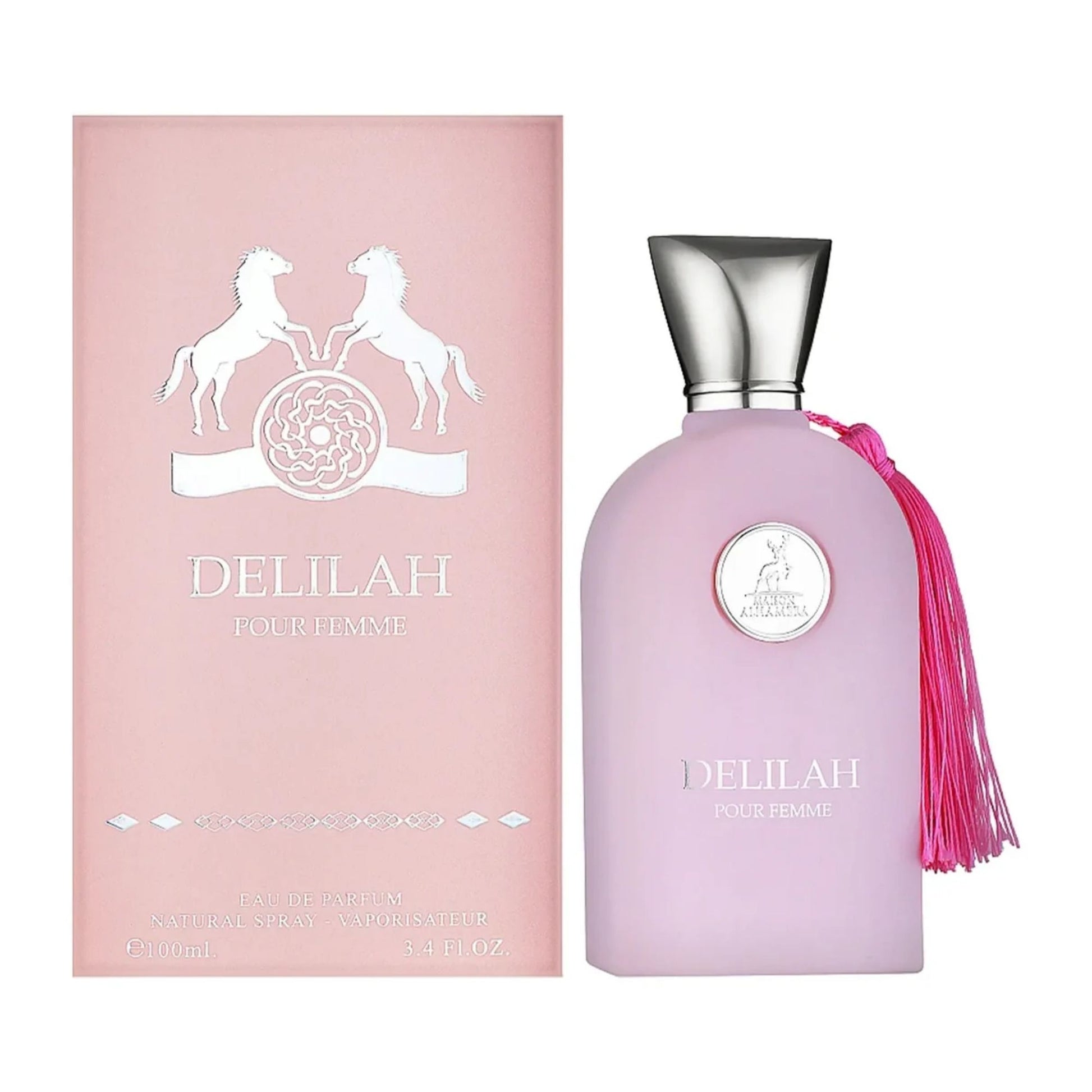 Shop Maison Alhambra Delilah Pour Femme 100ml EDP. A dreamy blend of tart rhubarb, juicy lychee, Turkish rose, and cozy cashmeran vanilla.