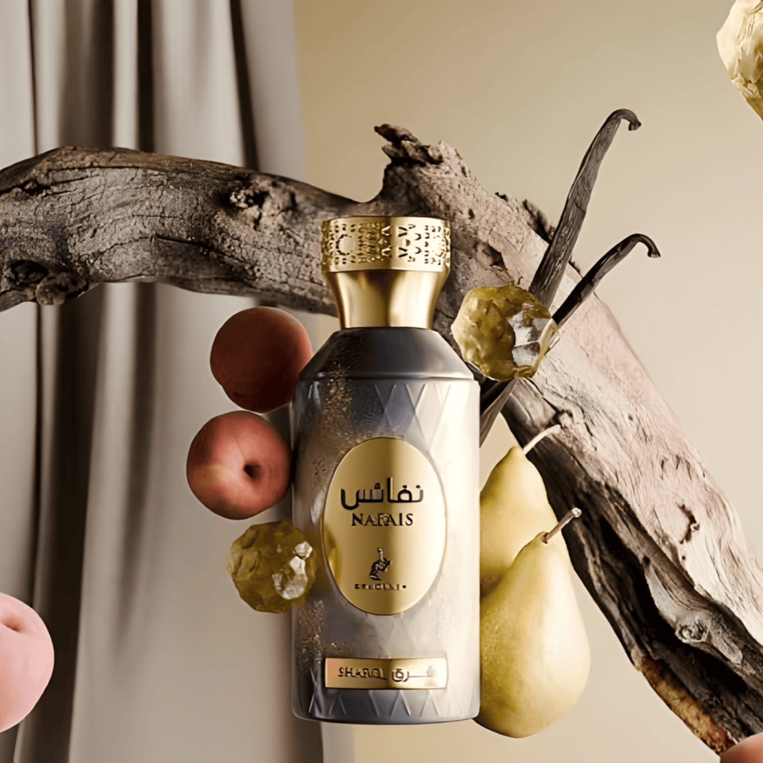 Discover Khadlaj Nafais Sharq UK. A creamy fruity-floral EDP with apricot, pear, freesia & Bourbon vanilla. Soft, elegant & charming. Spring Perfume Shop now!