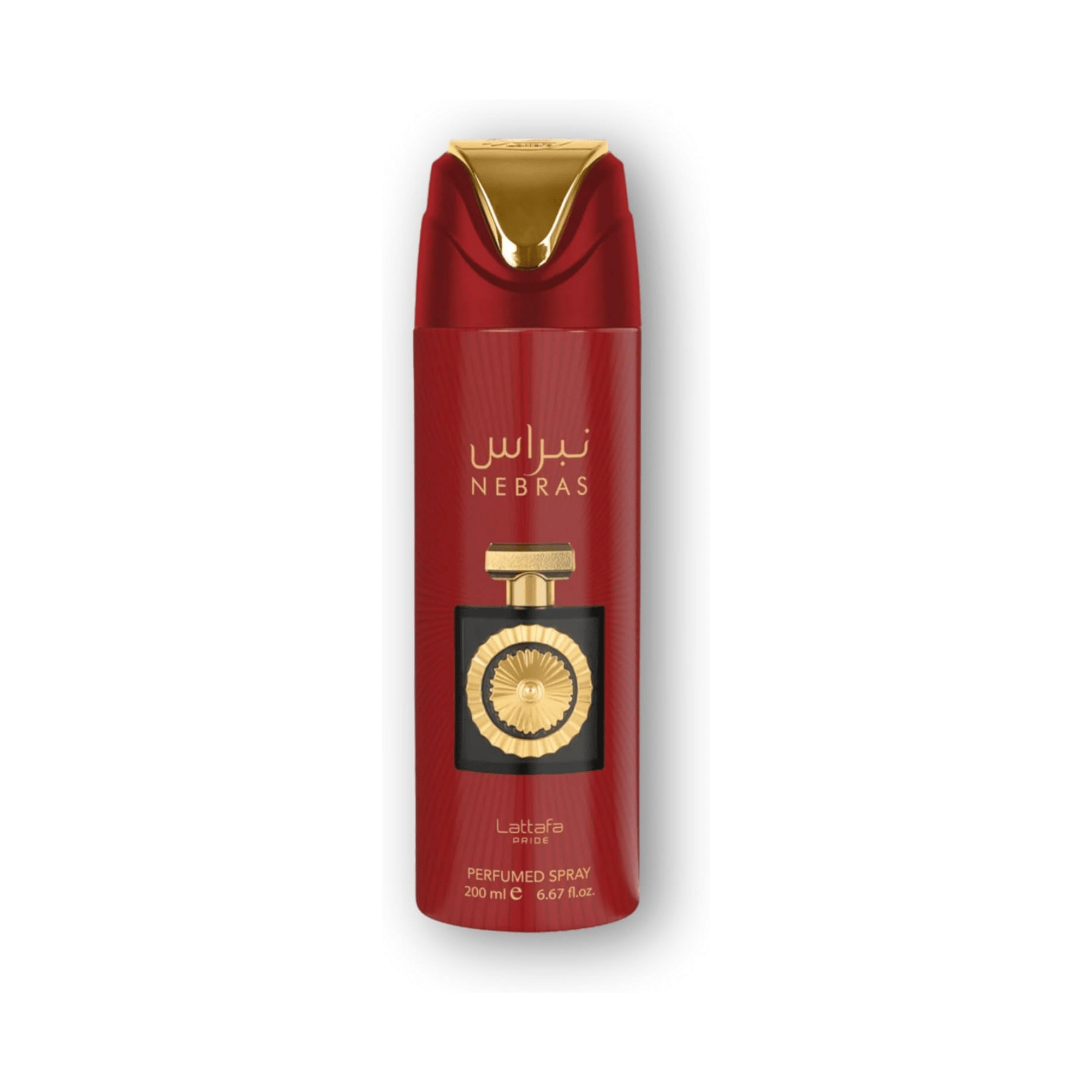Shop Lattafa Pride Nebras Body Spray. A decadent, sweet blend of rich cacao, warm vanilla sugar, and juicy red berries. Perfect for everyday gourmand luxury.