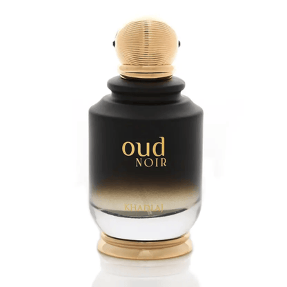 Discover Khadlaj Oud Noir UK. A sophisticated men's EDP with lychee, Turkish rose, incense & agarwood. A stunning Delina Exclusif-style for men. Shop now!
