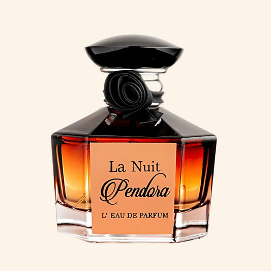 Shop LA NUIT perfume for women by Pendora Scents. A sweet gourmand EDP, blending rose, vanilla, praline & incense. Long-lasting La Nuit Trésor alternative.