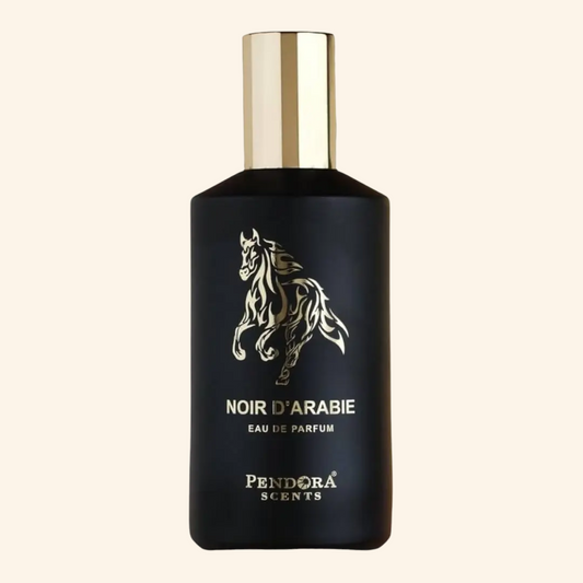 Pendora Scents Noir D'Arabie UK. Rich rose-oud EDP blending saffron, Bulgarian rose, oud & sweet amber. Arabian Tonka alternative. Shop now at Nura bliss UK
