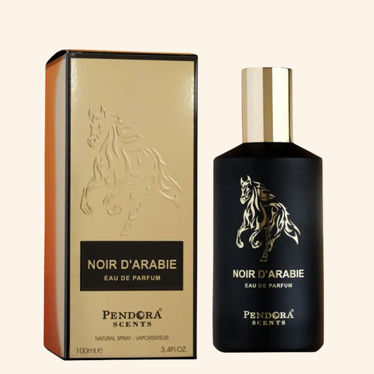 Pendora Scents Noir D'Arabie UK. Rich rose-oud EDP blending saffron, Bulgarian rose, oud & sweet amber. Arabian Tonka alternative. Shop now at Nura bliss UK
