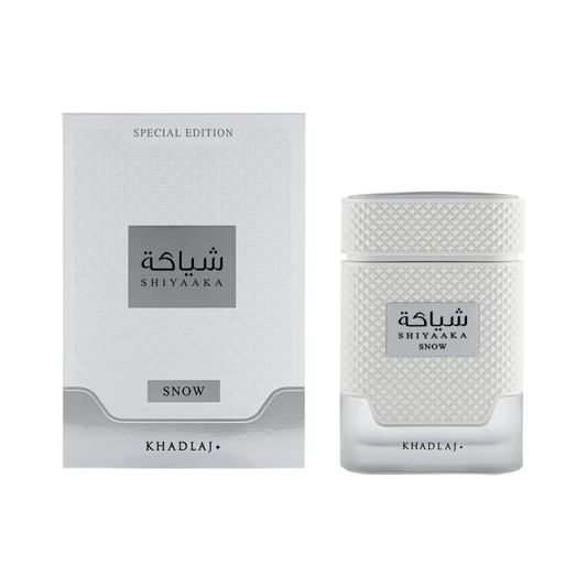 Discover Khadlaj Shiyaaka Snow UK. A fresh unisex EDP with citrus, neroli, pink pepper & vetiver. A stunning Meteore alternative. Shop now at Nura Bliss!