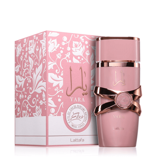 Discover Lattafa Yara Elixir UK. Sweet creamy gourmand EDP with strawberry, caramel, vanilla & amber. A rich new Yara twist! Shop now  at NuraBliss.