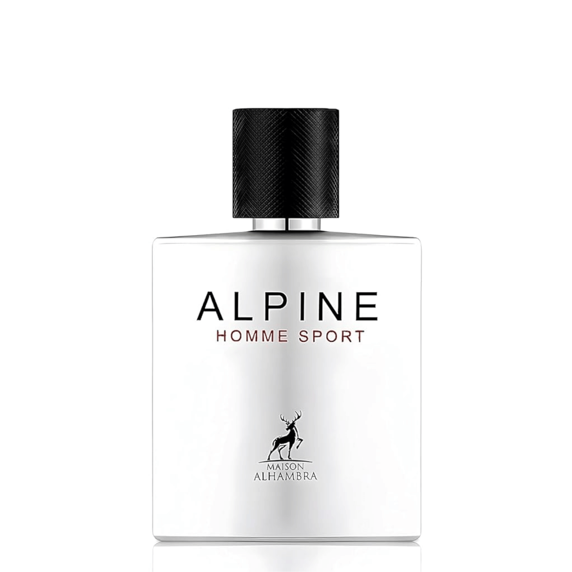 Shop Maison Alhambra Alpine Homme Sport for men. A powerful, refreshing blend of mint, mandarin, cedar, and smooth tonka bean. Perfect daily signature.
